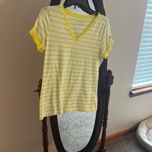 Nautica Yellow and White Striped Tee